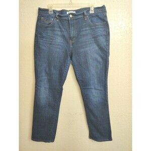 Levis 505 Womens Dark Wash Jeans Mid Rise Straight Leg Size 16 S/C